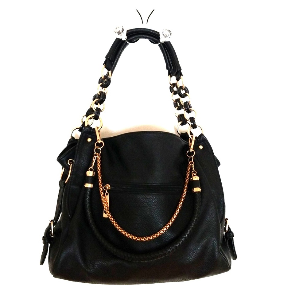 Silver-Tone Trendy Hobo Bag